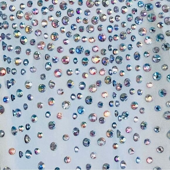 Milly x Revolve White Silk Flyaway Crystal Rhinestone Camisole Tank Top Sz S/4-6 - Picture 7 of 16